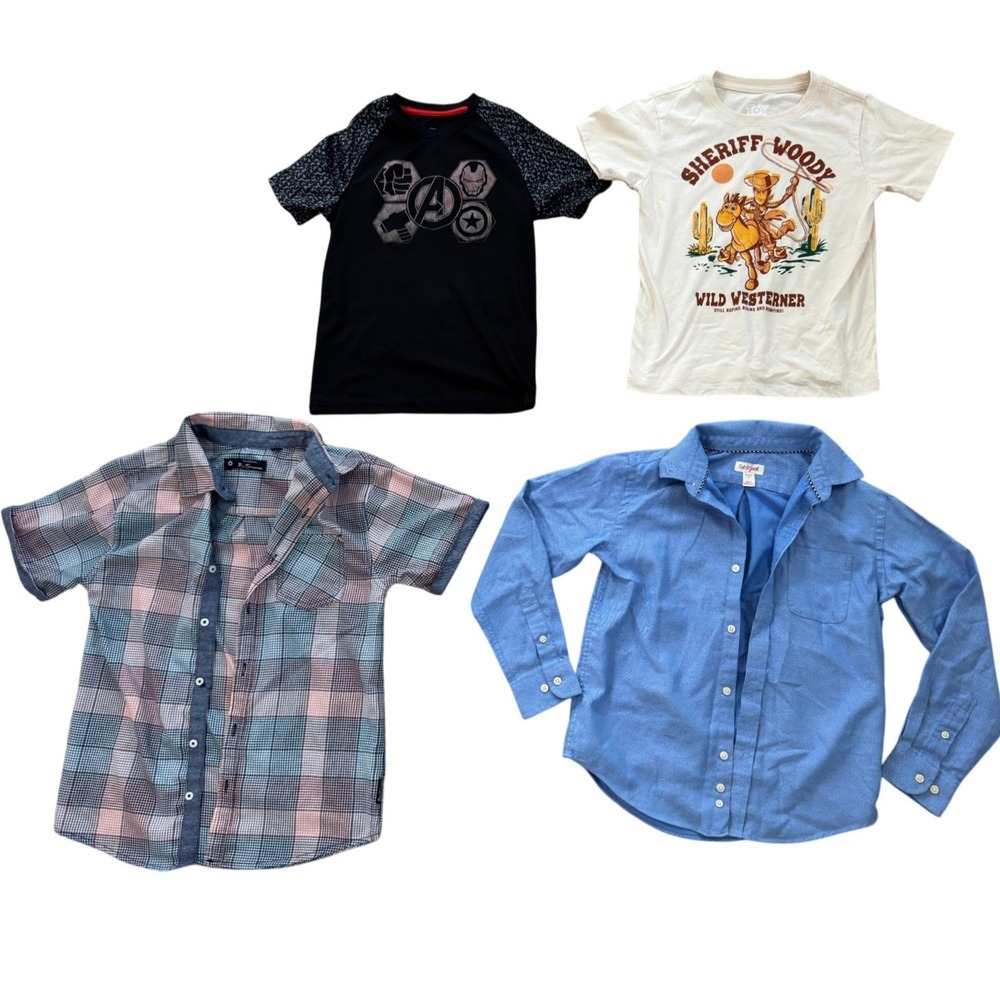 Boys Shirt Bundle Ben Sherman Plaid Cat & Jack Oxford Disney Woody Marvel 6/7